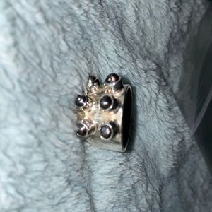 Silver  and black ring